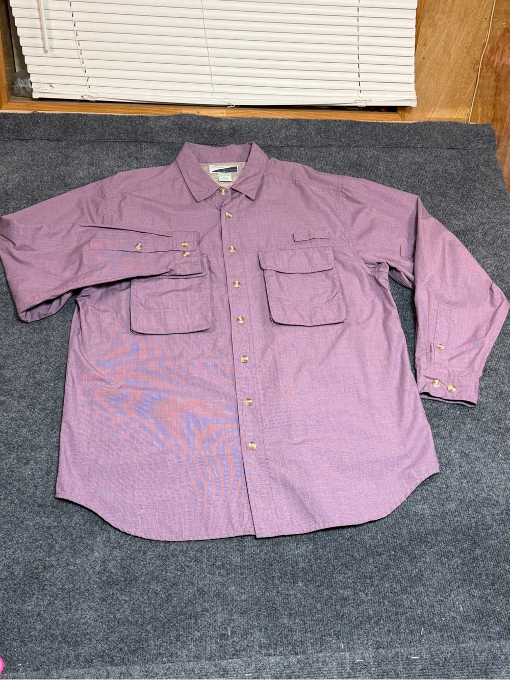 ExOfficio Men's Button-Down Shirt in Lavender-Purple